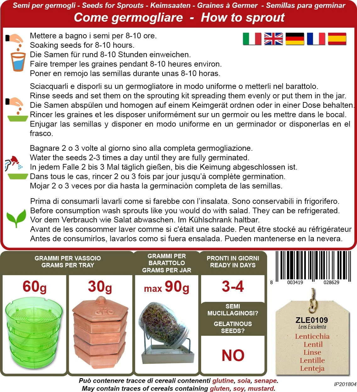 Bio Keimsprossen "Linse", 600 G 3 Bio Keimsprossen "Linse", 600 G