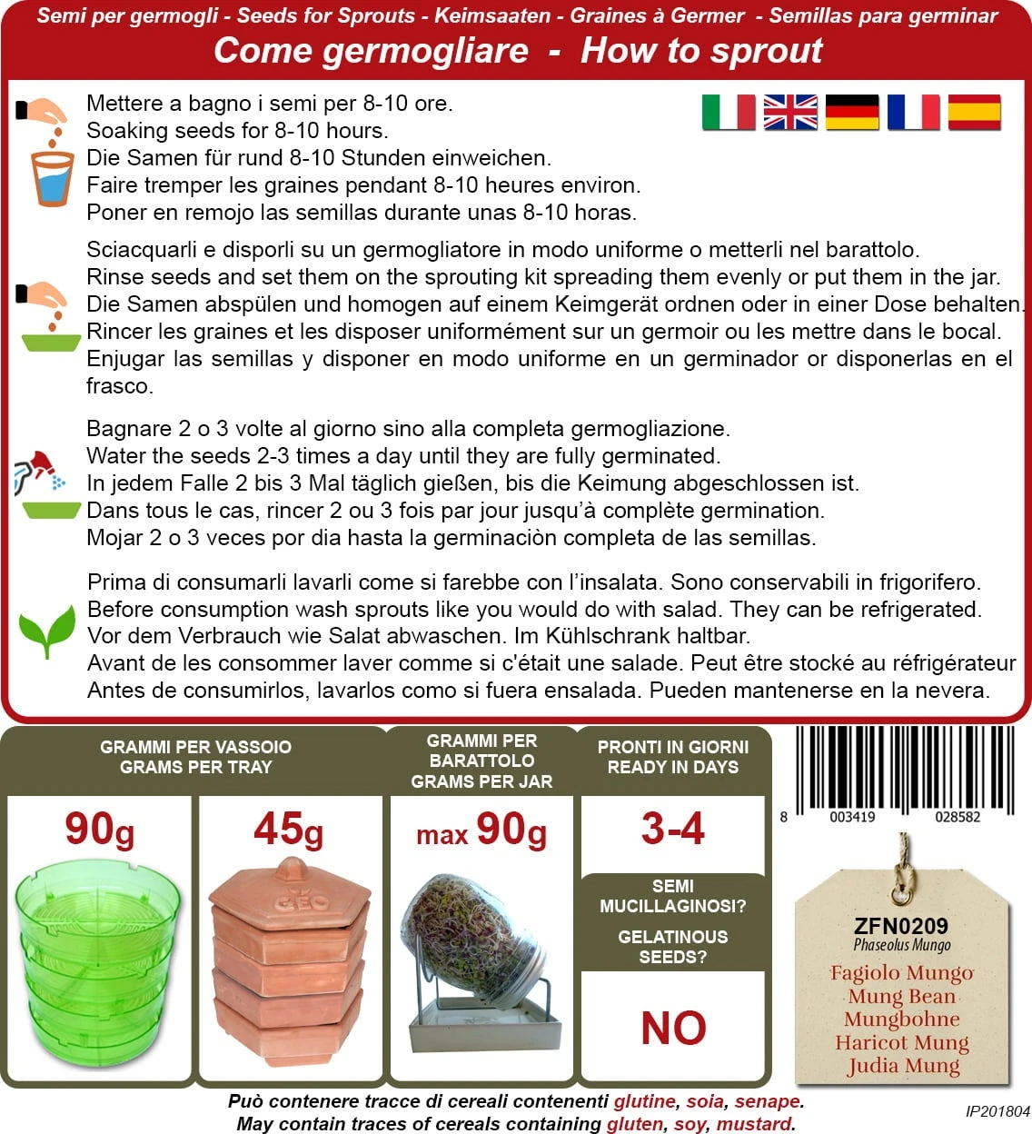 Bio Keimsprossen "Mungobohne", 90 G 3 Bio Keimsprossen "Mungobohne", 90 G