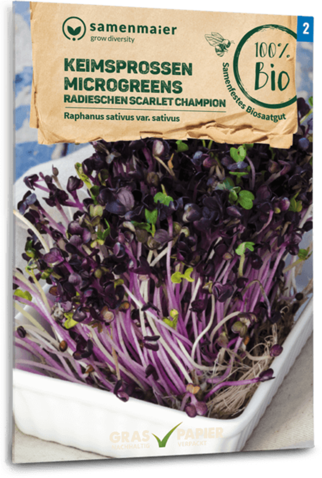 Bio Keimsprossen/Microgreens - Radieschen "Scarlet Champion" 3 Bio Keimsprossen/Microgreens - Radieschen "Scarlet Champion"