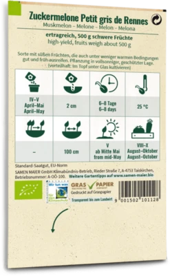 Bio Zuckermelone "Petit Gris De Rennes"