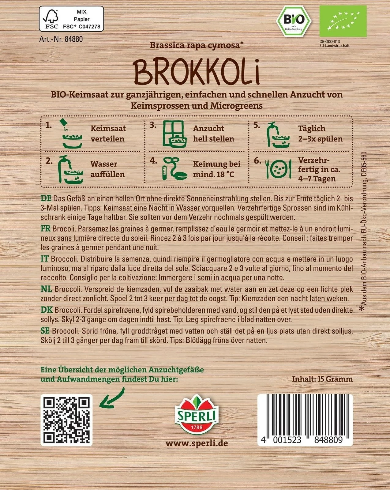 Bio Keimsprossen Brokkoletti, 15 G 4 Bio Keimsprossen Brokkoletti, 15 G – Bild 2